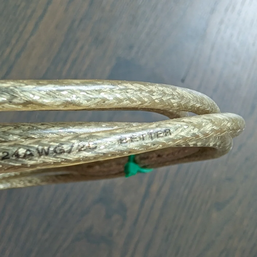 USB Type-B Cable Transparent Braided Shielding